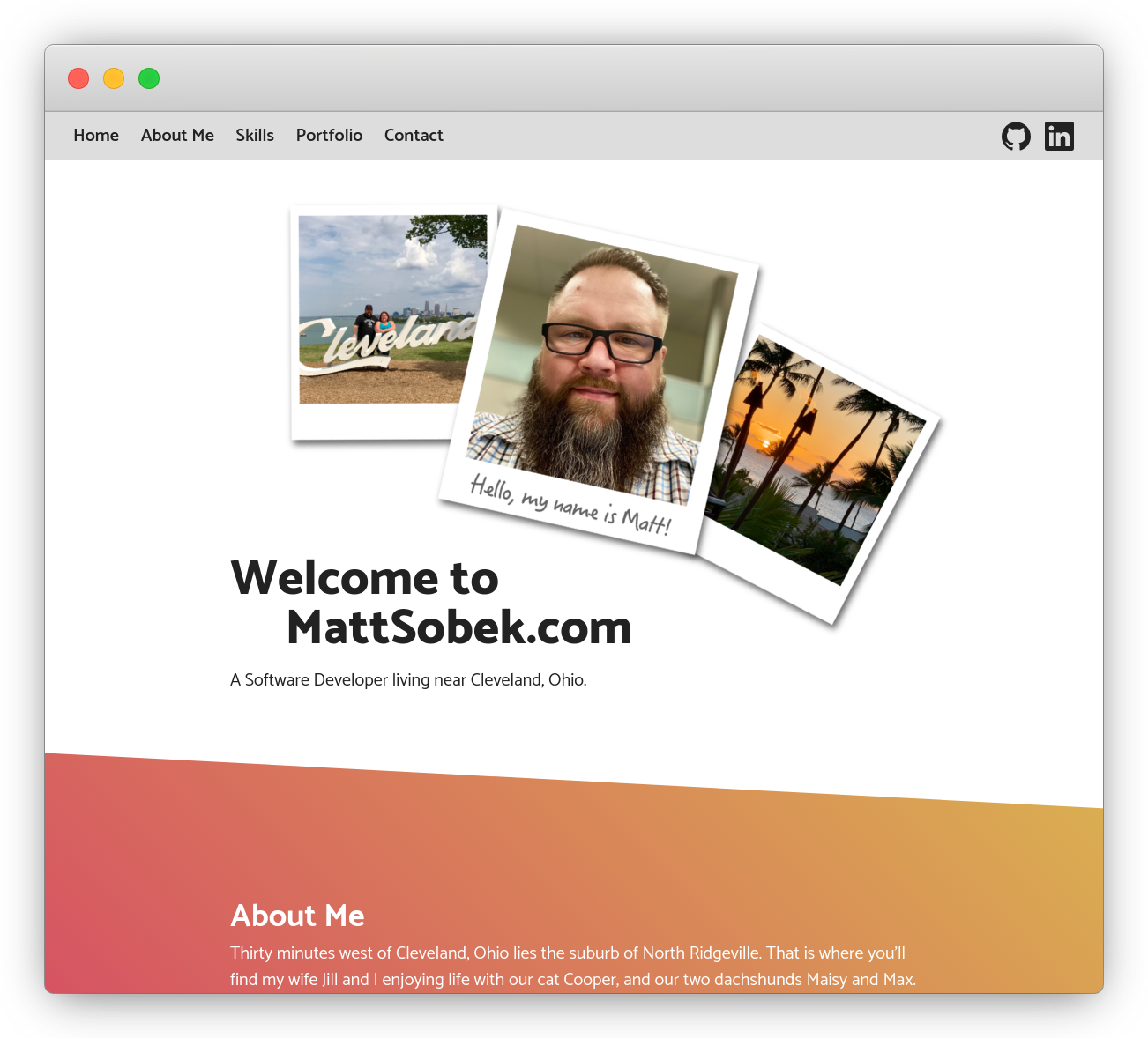 MattSobek.com screenshot